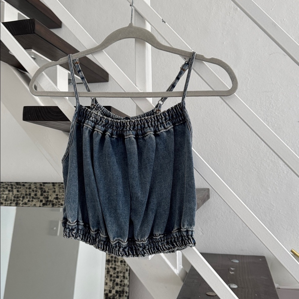 Stylish Blue Denim Crop Top